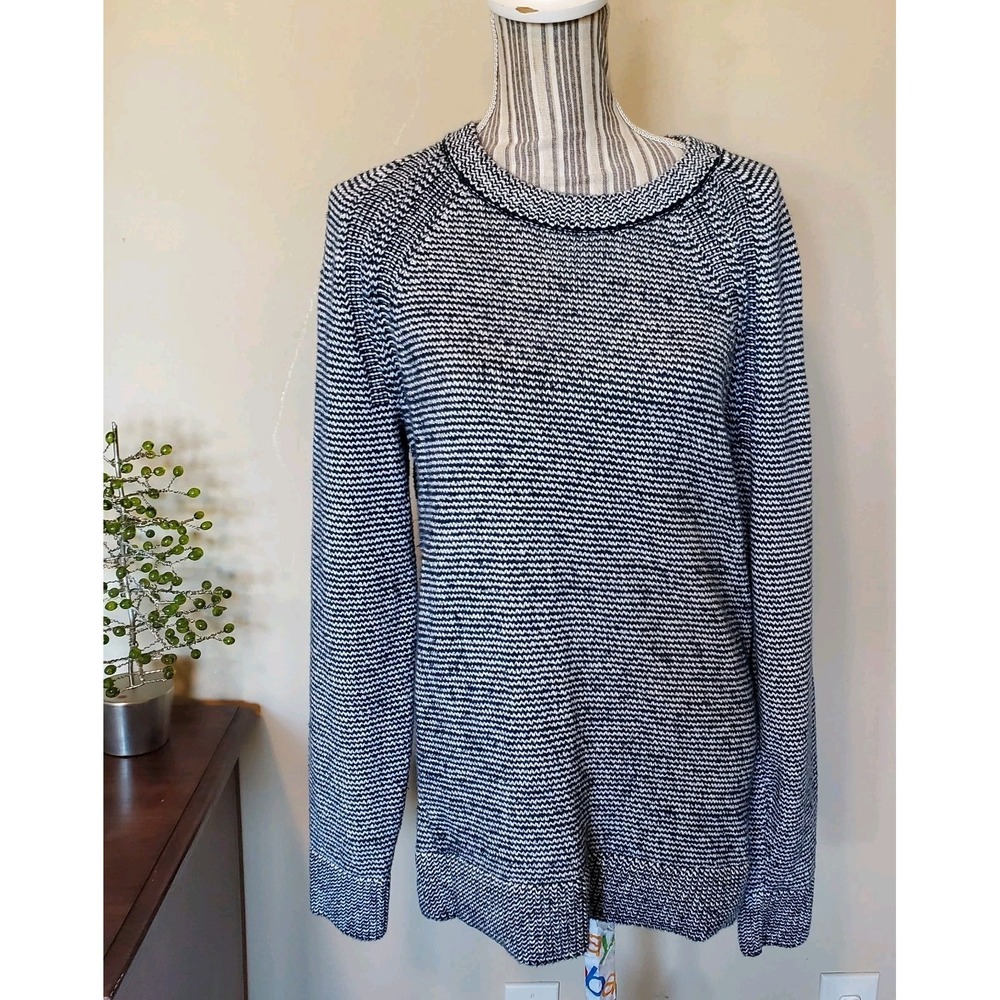 abercrombie fitch Knit Sweater 100% Cotton Navy & White Women Size Small